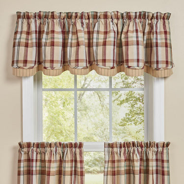 Gamekeeper Plaid Valance - Lined Layered 72x16 Park designs - The Fox Decor